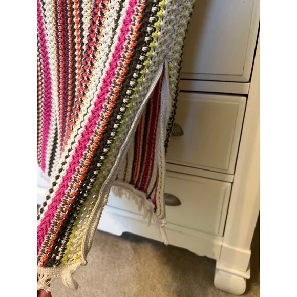 Old Navy Knit Open Stitch Midi Skirt Striped Pink Brown White Womens Size Medium - Picture 5 of 7